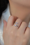 High Quality Natural Moonstone 925 Sterling Silver Toi Et Moi Ring Silver One Size Moonstone - Tophatter Daily Deals