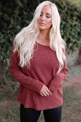 Open Back Gathered Detail Round Neck Top Red Blouses - Tophatter Daily Deals