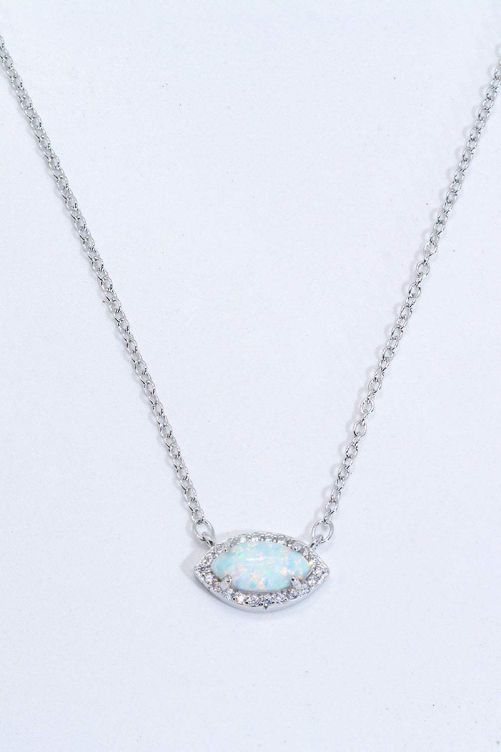 18k Rose Gold-Plated Opal Pendant Necklace Silver One Size Opal - Tophatter Daily Deals