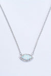 18k Rose Gold-Plated Opal Pendant Necklace Silver One Size Opal - Tophatter Daily Deals