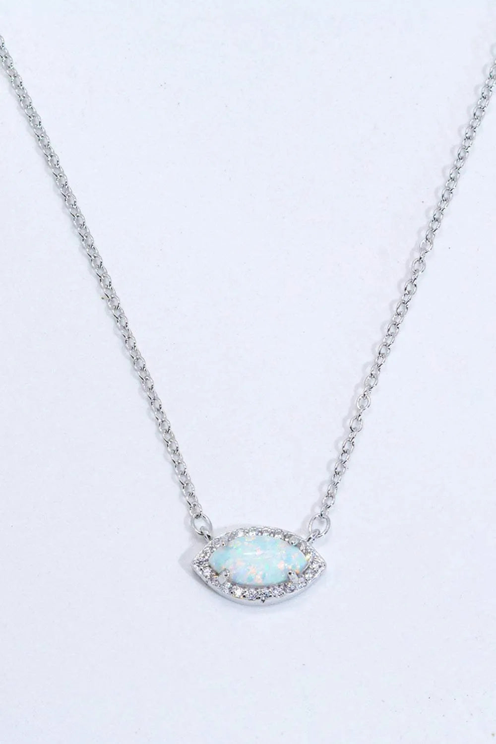 18k Rose Gold-Plated Opal Pendant Necklace Silver One Size Opal - Tophatter Daily Deals