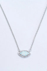 18k Rose Gold-Plated Opal Pendant Necklace Silver One Size Opal - Tophatter Daily Deals