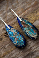 Handmade Teardrop Shape Natural Stone Dangle Earrings Earrings - Tophatter Daily Deals