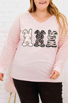 Plus Size Rabbit Graphic Long Raglan Sleeve Easter Tee Women's T-Shirts - Tophatter Daily Deals