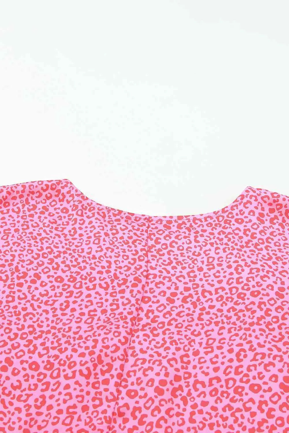 Leopard Smocked Flounce Sleeve Blouse Blouses - Tophatter Daily Deals