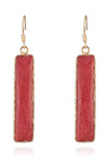 Natural Stone Drop Earrings Red One Size Earrings - Tophatter Daily Deals