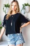 Leopard Round Neck Short Sleeve Tee Women's T-Shirts - Tophatter Daily Deals