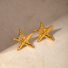 Stainless Steel Star Shape Earrings Gold One Size Earrings - Tophatter Daily Deals