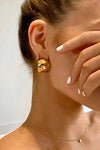 18K Gold Plated C-Hoop Earrings Gold One Size Earrings - Tophatter Daily Deals