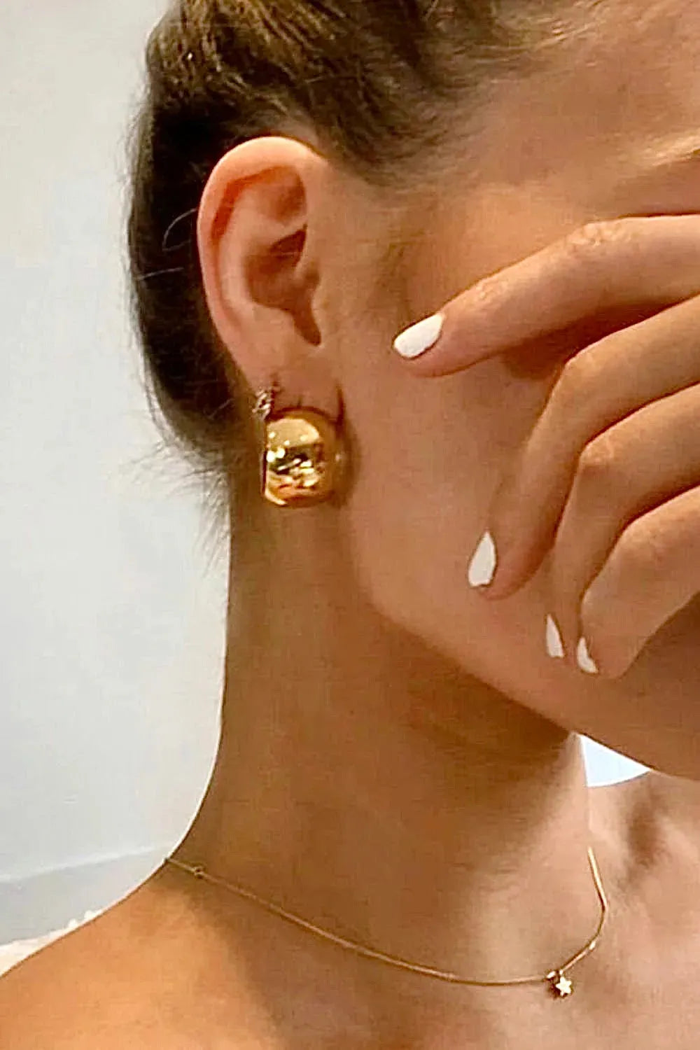 18K Gold Plated C-Hoop Earrings Gold One Size Earrings - Tophatter Daily Deals