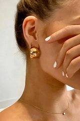 18K Gold Plated C-Hoop Earrings Gold One Size Earrings - Tophatter Daily Deals