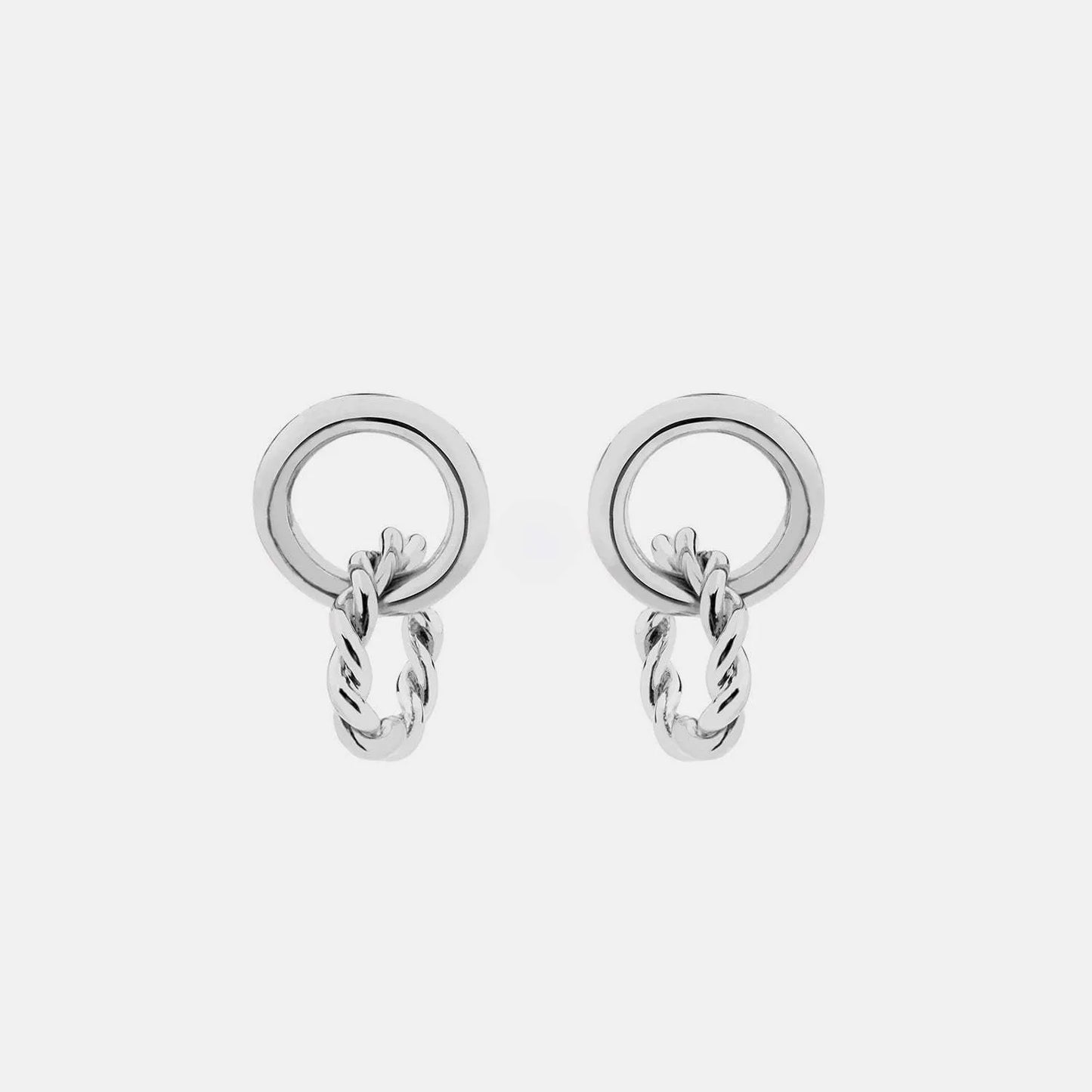 Copper Double-Hoop Earrings Silver One Size Earrings - Tophatter Daily Deals