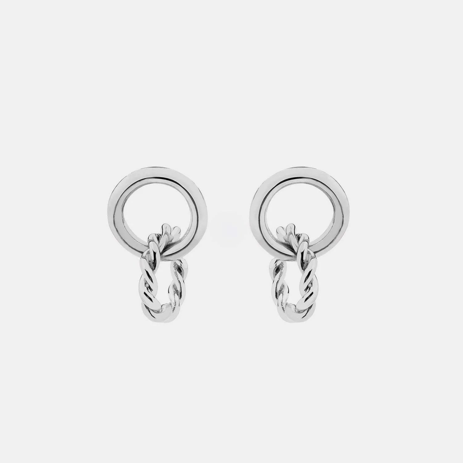 Copper Double-Hoop Earrings Silver One Size Earrings - Tophatter Daily Deals