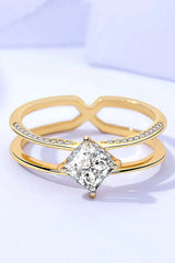 Moissanite 18K Gold-Plated Double-Layered Ring Moissanite - Tophatter Daily Deals