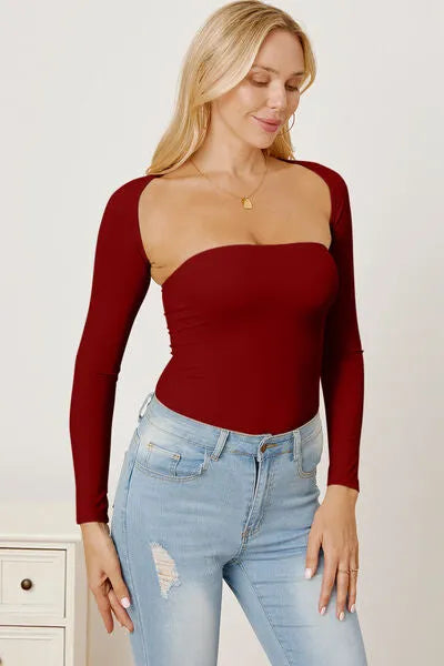 Cutout Raglan Sleeve Bolero and Tube Top Blouses - Tophatter Daily Deals