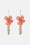 Flower Shape Acrylic Dangle Earrings Peach One Size Earrings - Tophatter Daily Deals