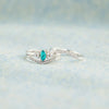 Artificial Turquoise V Shape Inlaid Zircon Ring Rings - Tophatter Daily Deals