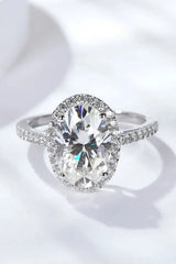 4.5 Carat Moissanite Halo Ring Moissanite - Tophatter Daily Deals