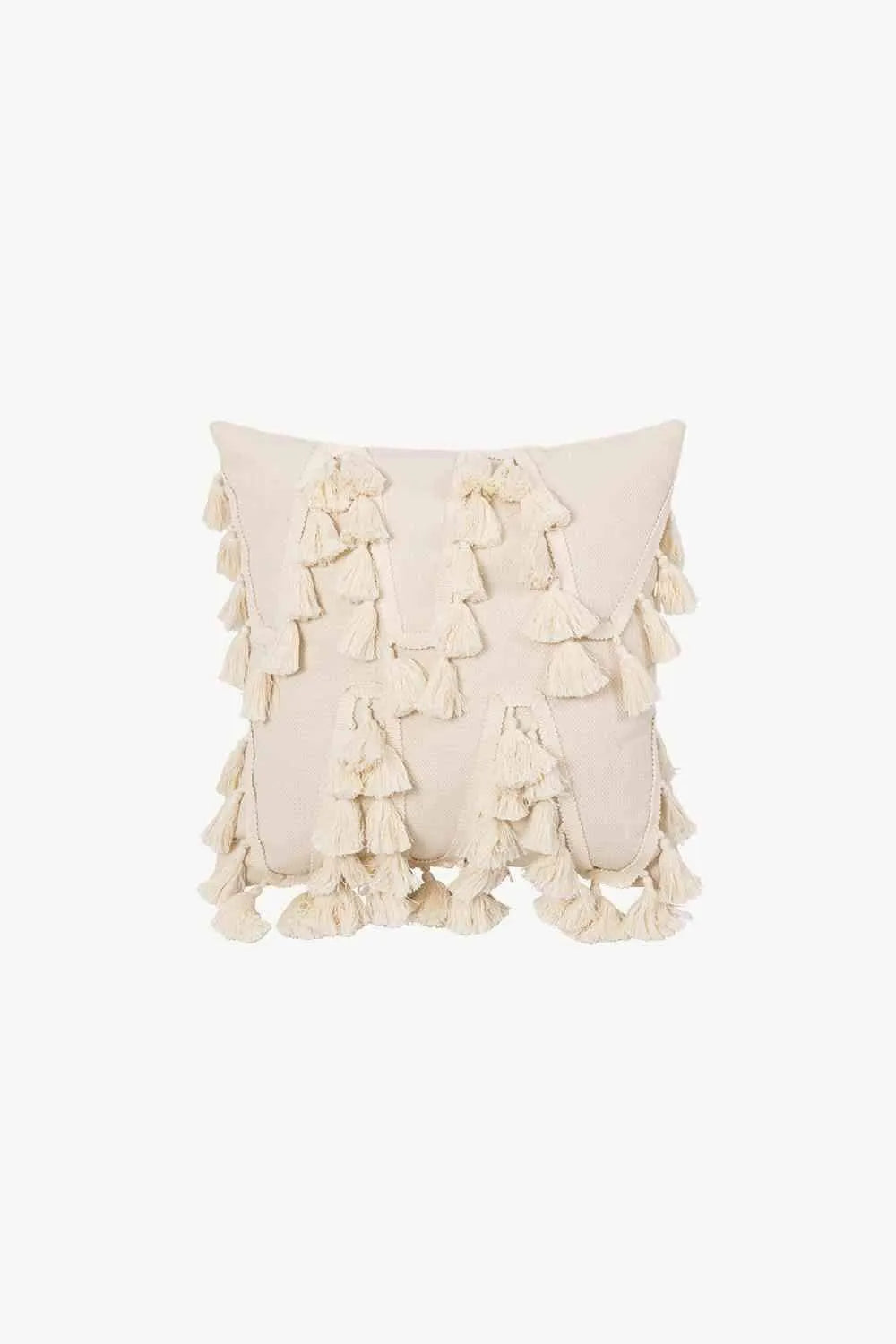 Eye-Catching Decorative Throw Pillow Case Beige Random Tassel One Size Decorative Pillowcases - Tophatter Daily Deals