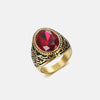 Geometric Titanium Steel Ring Deep Red Rings - Tophatter Daily Deals