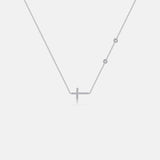 Zircon 925 Sterling Silver Cross Necklace Silver One Size Necklaces - Tophatter Daily Deals