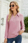 Swiss Dot Johnny Collar Blouse Blush Pink Blouses - Tophatter Daily Deals