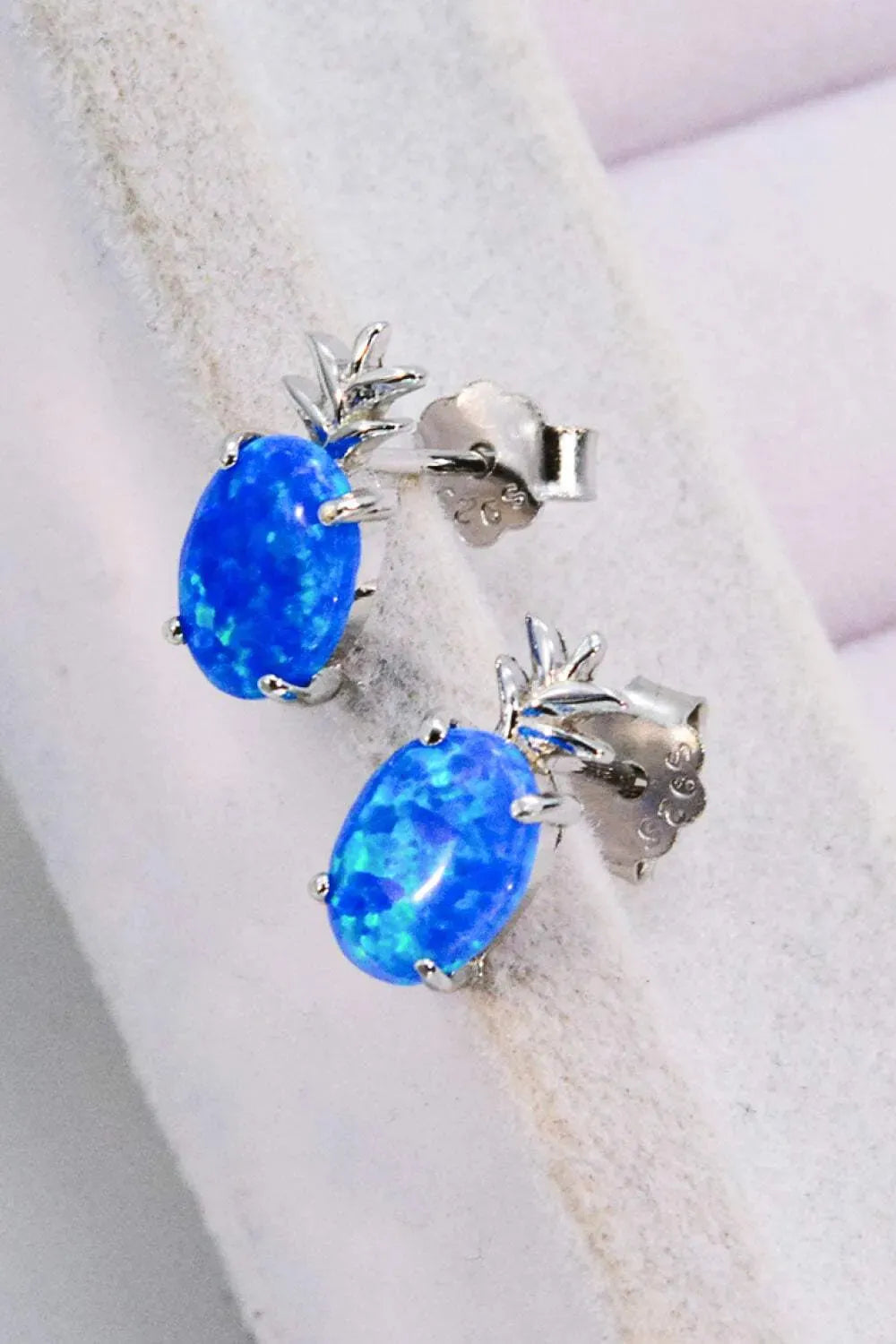 Opal Pineapple Platinum-Plated Earrings Opal - Tophatter Daily Deals