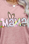 Easter MAMA Graphic Round Neck T-Shirt Women's T-Shirts - Tophatter Daily Deals