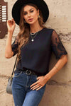 Half Sleeve Round Neck Blouse Blouses - Tophatter Daily Deals