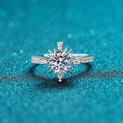 1 Carat Moissanite 925 Sterling Silver Ring Moissanite - Tophatter Daily Deals