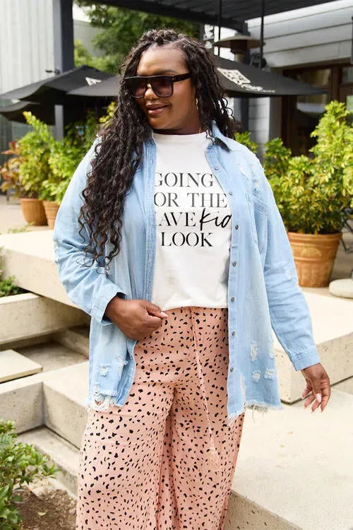 Simply Love Full Size GOING FOR THE I HAVE KIDS LOOK Short Sleeve T-Shirt Women's T-Shirts - Tophatter Daily Deals