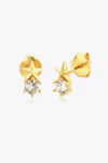 Zircon Star Stud Earrings White One Size Earrings - Tophatter Daily Deals