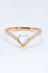Moonstone Heart-Shaped Ring Moonstone Moonstone - Tophatter Daily Deals