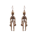 Skeleton Alloy Earrings Gold One Size Earrings - Tophatter Daily Deals