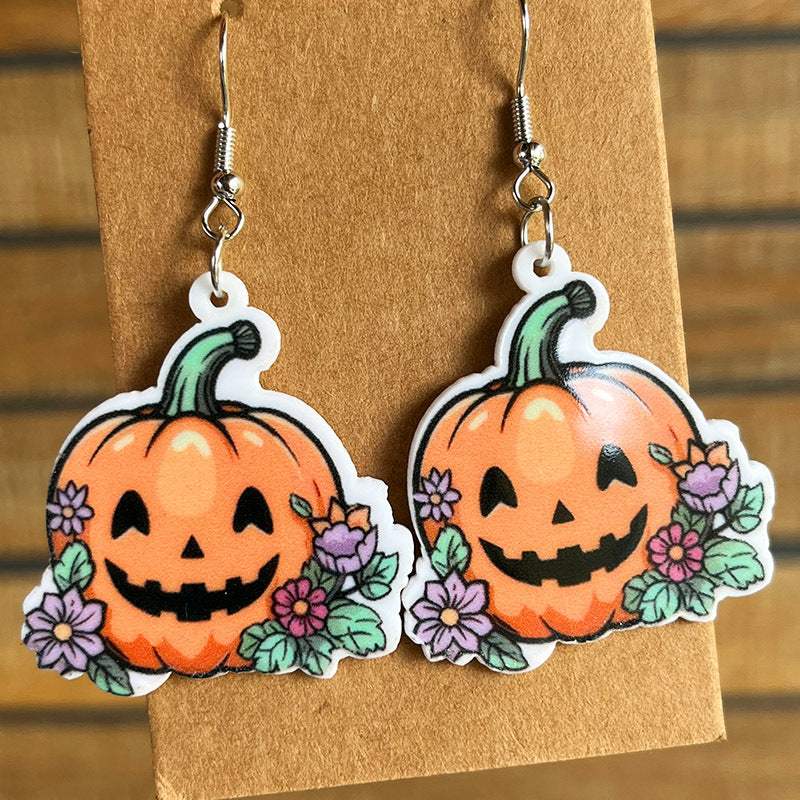 Halloween Theme Acrylic Dangle Earrings Style A One Size Earrings - Tophatter Daily Deals