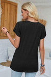 V-Neck Petal Sleeve T-Shirt Women's T-Shirts - Tophatter Daily Deals