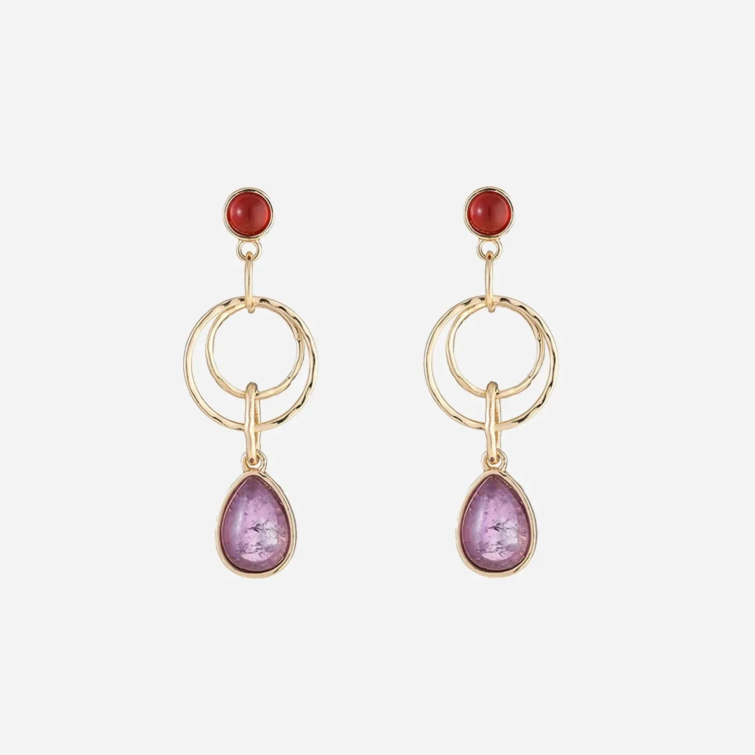 Teardrop Shape Alloy Dangle Earrings Lilac One Size Earrings - Tophatter Daily Deals