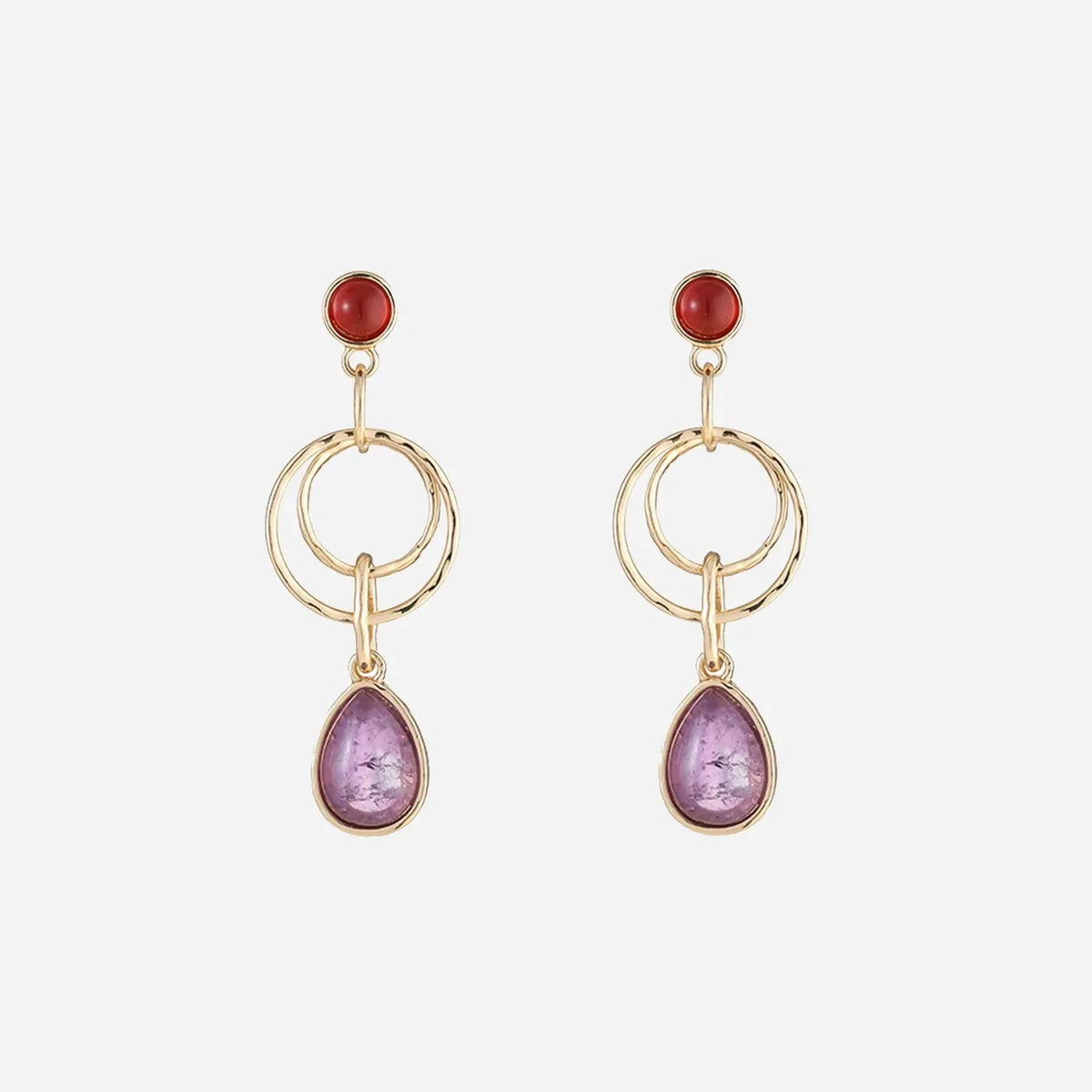 Teardrop Shape Alloy Dangle Earrings Lilac One Size Earrings - Tophatter Daily Deals