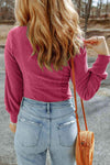 Scoop Neck Long Sleeve Top Blouses - Tophatter Daily Deals