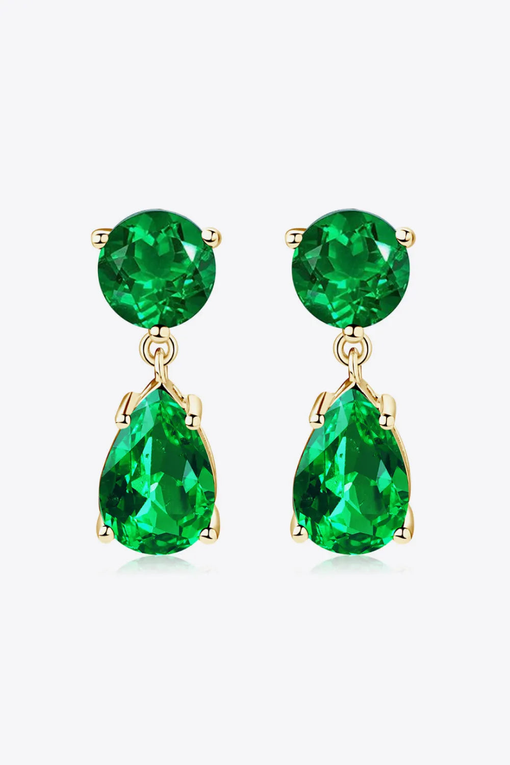 Lab-Grown Emerald Drop Earrings Earrings - Tophatter Daily Deals