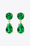 Lab-Grown Emerald Drop Earrings Earrings - Tophatter Daily Deals