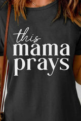 THIS MAMA PRAYS Graphic Tee Women's T-Shirts - Tophatter Daily Deals