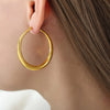 18K Gold-Plated Hoop Earrings Earrings - Tophatter Daily Deals