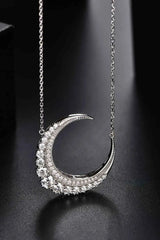 1.8 Carat Moissanite Crescent Moon Shape Pendant Necklace Moissanite - Tophatter Daily Deals