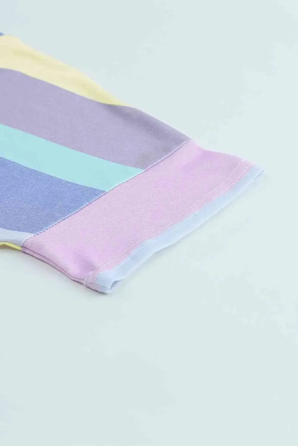 Rainbow Stripe Tie-Front Tee Shirt Women's T-Shirts - Tophatter Daily Deals