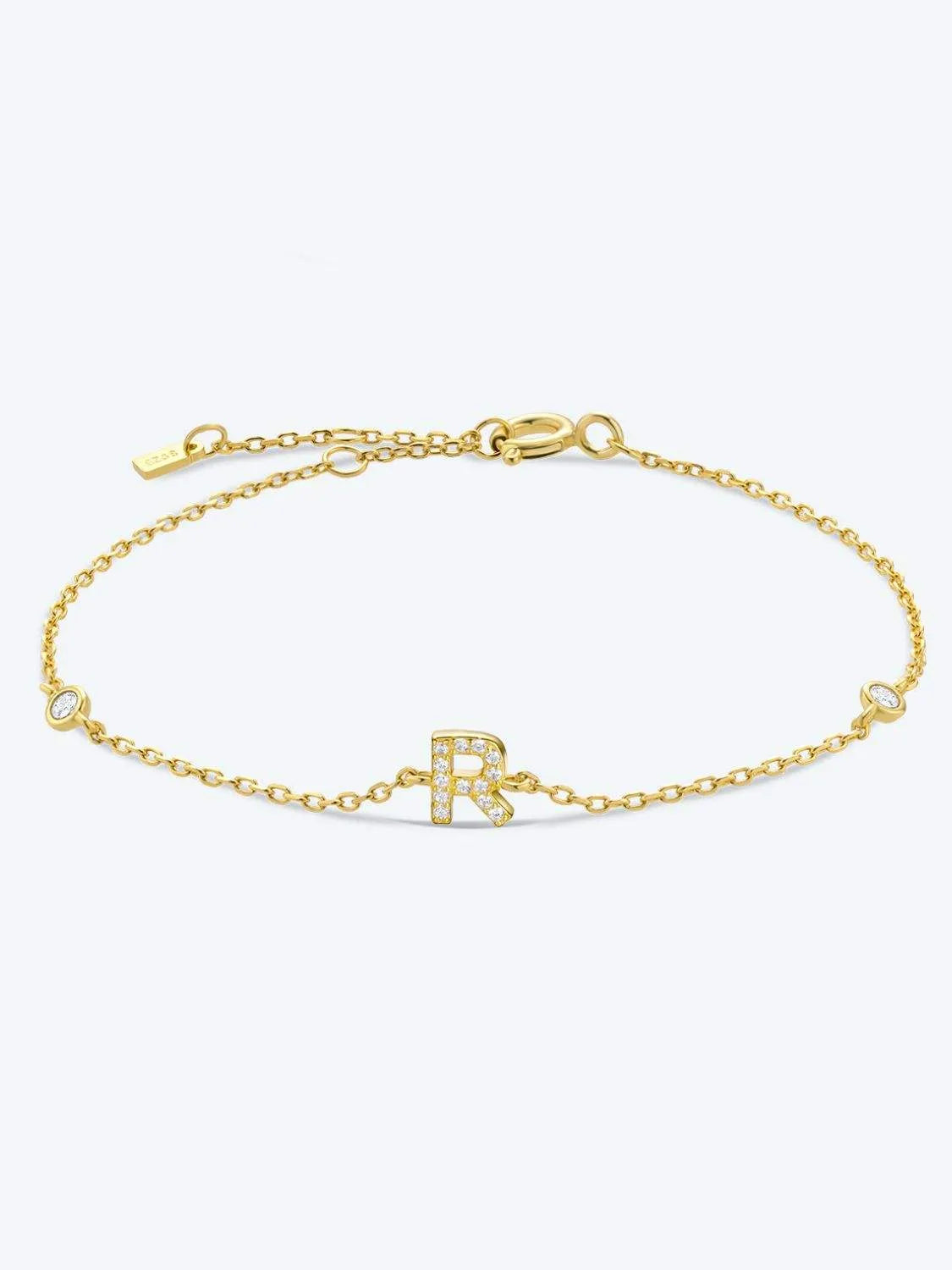 Q To U Zircon 925 Sterling Silver Bracelet R Gold One Size Bracelets - Tophatter Daily Deals