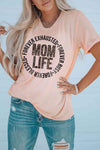 MOM LIFE Leopard Graphic Cuffed Tee Women's T-Shirts - Tophatter Daily Deals