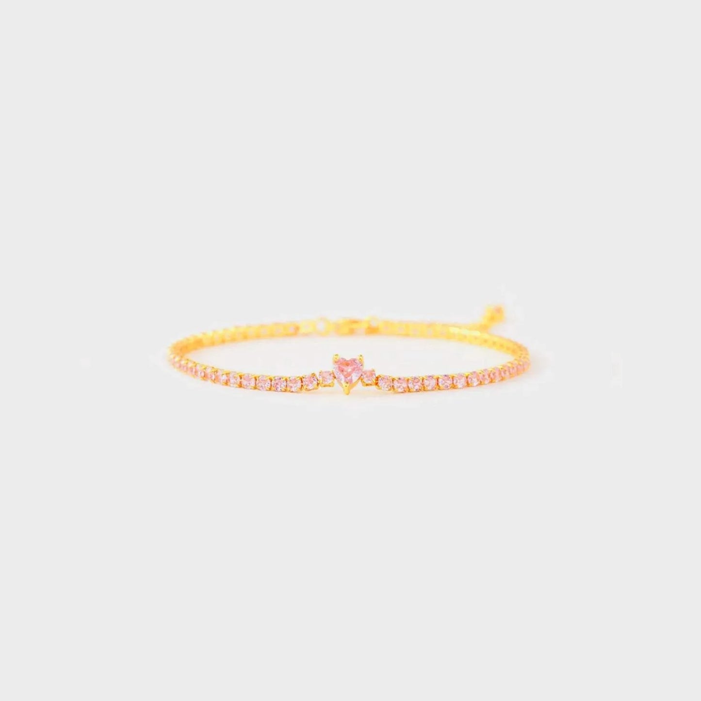Heart Shape Inlaid Zircon 18K Gold-Plated Bracelet Gold One Size Bracelets - Tophatter Daily Deals