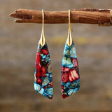 Geometrical Shape Dangle Earrings Red Gold One Size Earrings - Tophatter Daily Deals