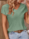 Twisted Open Back Eyelet Top Blouses - Tophatter Daily Deals